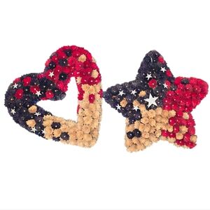 Patriotic Heart and Star Floral Door Decor